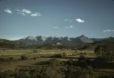 Farmland in the vicinity of Mt. Sneffels, Ouray County, Colorado, 1940. Creator: Russell Lee