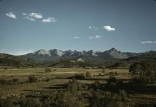 Farmland in the vicinity of Mt. Sneffels, Ouray County, Colorado, 1940. Creator: Russell Lee