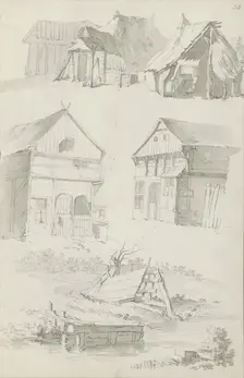 Farms, barns and a landscape with water, c.1780-c.1800. Creator: Bernhard Heinrich Thier