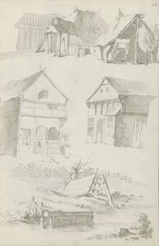 Farms, barns and a landscape with water, c.1780-c.1800. Creator: Bernhard Heinrich Thier