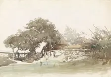 Farms in Waalsdorp, 1827-1891. Creator: Johannes Bosboom