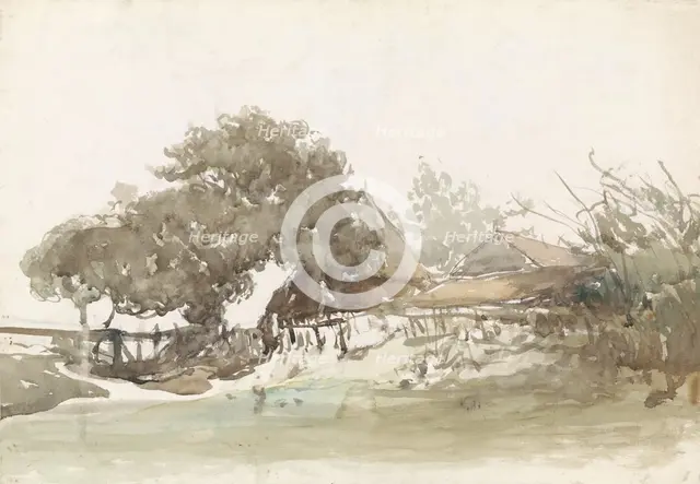 Farms in Waalsdorp, 1827-1891. Creator: Johannes Bosboom.
