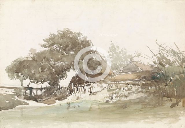 Farms in Waalsdorp, 1827-1891. Creator: Johannes Bosboom.