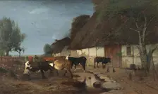 Farmstead in Skåne, 1875. Creator: Anders Kallenberg