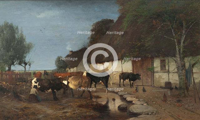 Farmstead in Skåne, 1875. Creator: Anders Kallenberg.