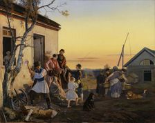 Farmyard, 1855. Creator: Andrei Andreyevich Popov