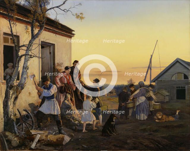 Farmyard, 1855. Creator: Andrei Andreyevich Popov.