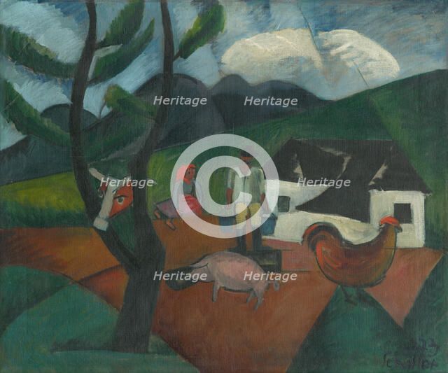 Farmyard, 1923. Creator: Gejza Schiller.