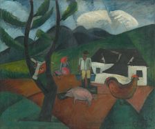 Farmyard, 1923. Creator: Gejza Schiller