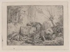 Farmyard, ca. 1845. Creator: Charles Emile Jacque