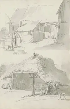 Farmyard and farm buildings, c.1780-c.1800. Creator: Bernhard Heinrich Thier