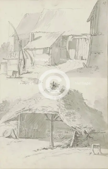Farmyard and farm buildings, c.1780-c.1800.  Creator: Bernhard Heinrich Thier.