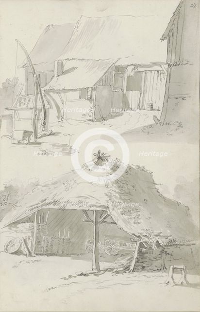 Farmyard and farm buildings, c.1780-c.1800.  Creator: Bernhard Heinrich Thier.