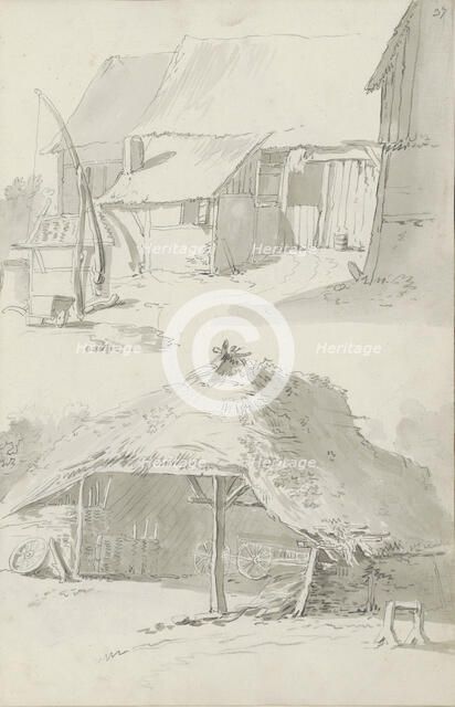 Farmyard and farm buildings, c.1780-c.1800.  Creator: Bernhard Heinrich Thier.