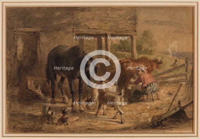 Farmyard, between 1842 and 1888. Creator: Felix Octavius Carr Darley.