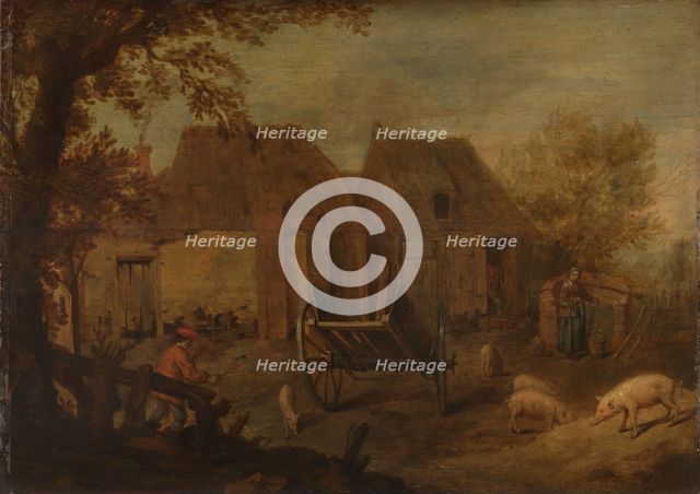Farmyard, c.1650. Creator: Anon.