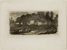 Farmyard, from Revue Fantaisiste, 1861. Creator: Rodolphe Bresdin