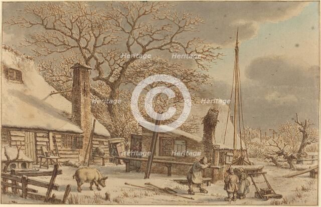 Farmyard in Winter, 1786. Creator: Jacob Cats.