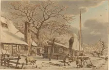 Farmyard in Winter, 1786. Creator: Jacob Cats