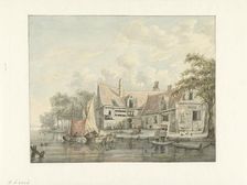 Farmyard on the water, 1794-1863. Creator: Gerrit Hulseboom