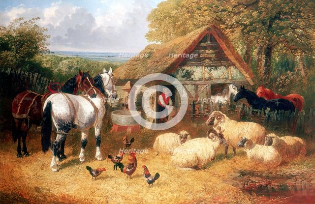 Farmyard scene, (c1840-c1900?). Artist: John Frederick Herring II