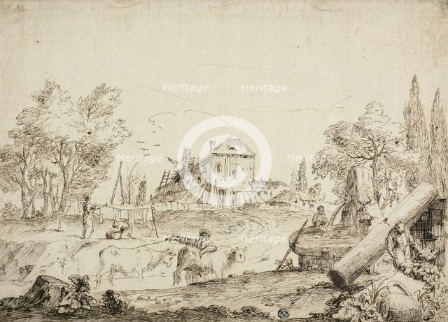Farmyard Scene, n.d. Creator: Bernardo Zilotti.