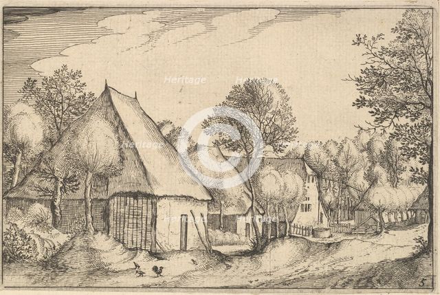 Farmyard, plate 5 from Regiunculae et Villae Aliquot Ducatus Brabantiae, ca. 1610. Creator: Claes Jansz Visscher.