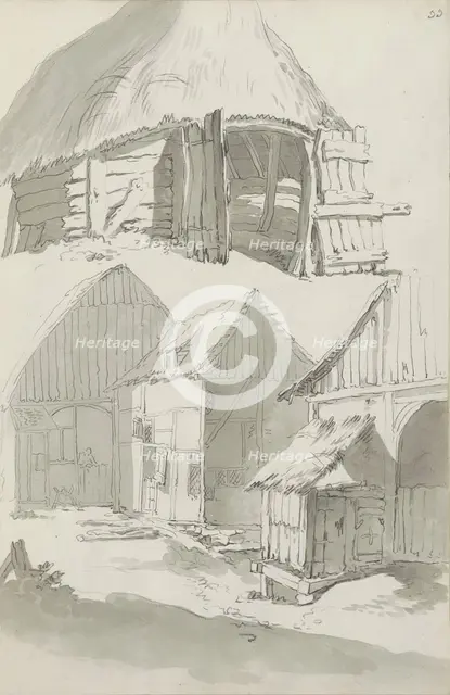 Farmyard with barns and stables, c.1780-c.1800.  Creator: Bernhard Heinrich Thier.