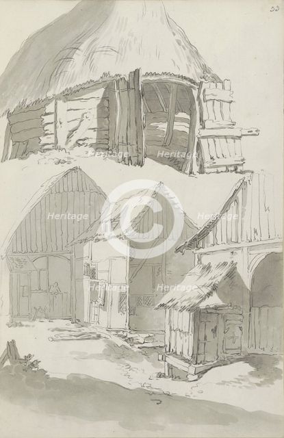 Farmyard with barns and stables, c.1780-c.1800.  Creator: Bernhard Heinrich Thier.