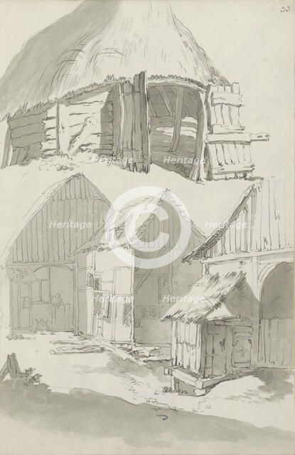 Farmyard with barns and stables, c.1780-c.1800.  Creator: Bernhard Heinrich Thier.