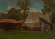 Farmyard with Ducks and Chickens, 1872-73. Creator: Winslow Homer