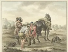 Farrier in landscape, 1741-1820. Creator: Abraham Delfos