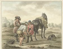 Farrier in landscape, 1741-1820. Creator: Abraham Delfos