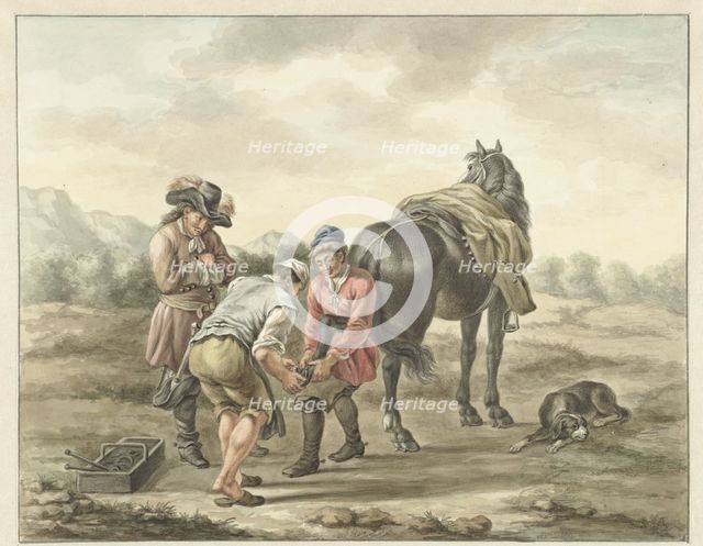 Farrier in landscape, 1741-1820. Creator: Abraham Delfos.