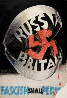 Fascism shall perish World War II poster, between 1939 and 1946. Creator: Central Office of Information