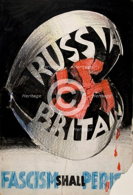 'Fascism shall perish', World War II poster, between 1939 and 1946. Creator: Central Office of Information.