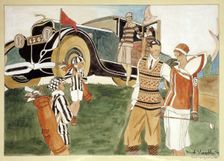 Fashion and Motoring, 1920. Creator: Noel Vargetta