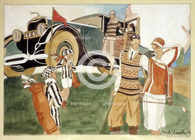 Fashion and Motoring, 1920. Creator: Noel Vargetta.