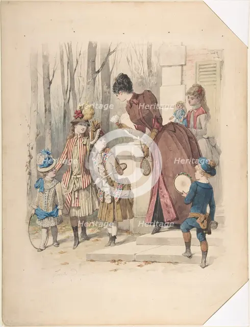 Fashion illustration, no. 2224, July 1885. Creator: Jules David.