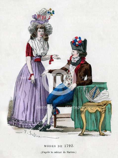 Fashion of 1792, (1882-1884).Artist: Tamisier