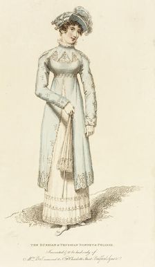 Fashion Plate (The Russian & Prussian Bonnet & Pelisse), 1814. Creator: John Bell