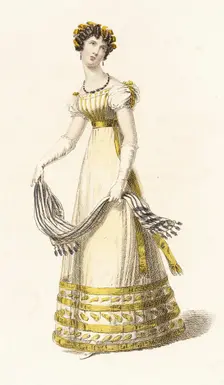 Fashion Plate (Trage de Tarde), 1825. Creator: Rudolph Ackermann