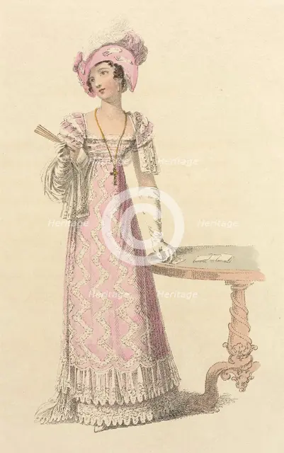 Fashion Plate (Trage de Tertulia), 1824. Creator: Rudolph Ackermann.