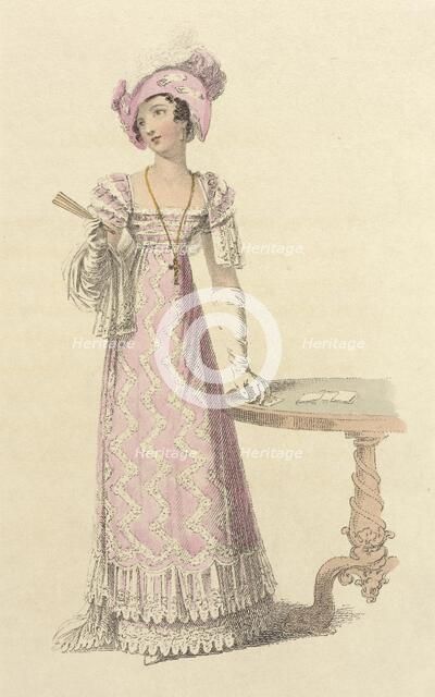 Fashion Plate (Trage de Tertulia), 1824. Creator: Rudolph Ackermann.