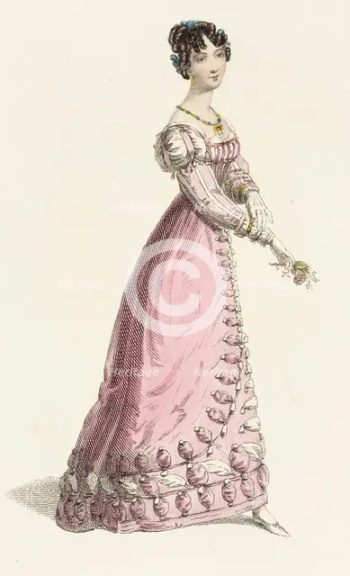 Fashion Plate (Trage de Baile), 1825. Creator: Rudolph Ackermann.