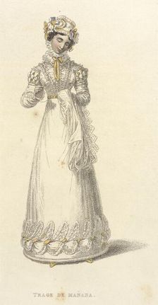 Fashion Plate (Trage De Manana), 1824. Creator: Rudolph Ackermann