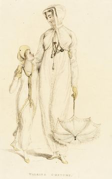 Fashion Plate (Walking Costume), 1809. Creator: Rudolph Ackermann