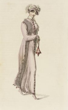 Fashion Plate (Walking Dress), 1812. Creator: Rudolph Ackermann