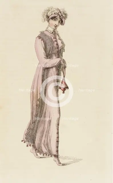 Fashion Plate (Walking Dress), 1812. Creator: Rudolph Ackermann.