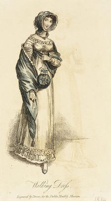 Fashion Plate (Walking Dress), 1814. Creator: Unknown